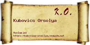 Kubovics Orsolya névjegykártya