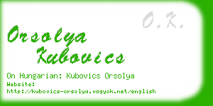 orsolya kubovics business card